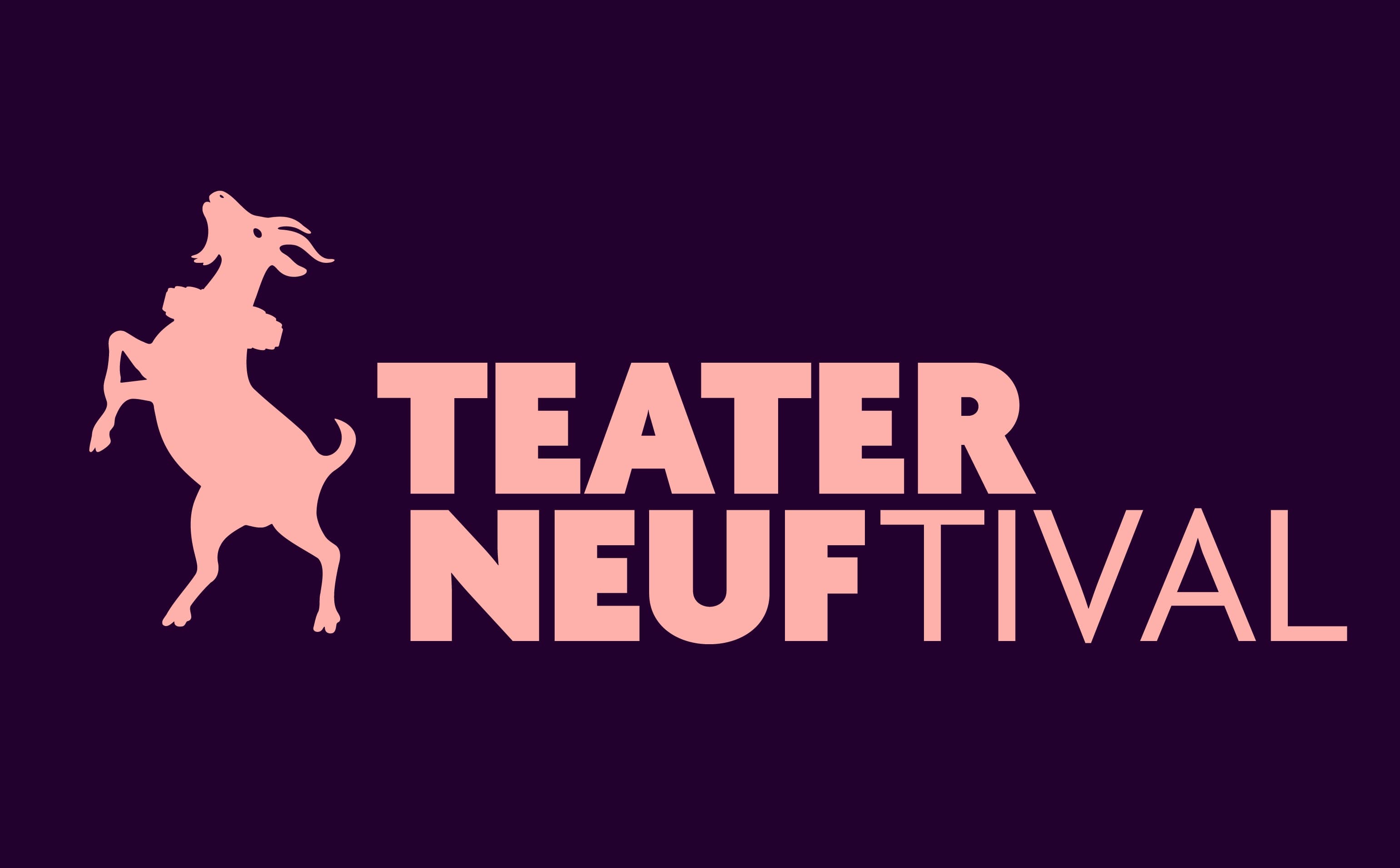 Logo for teater neuftival. En geit og tekst med navnet på arrangementet
